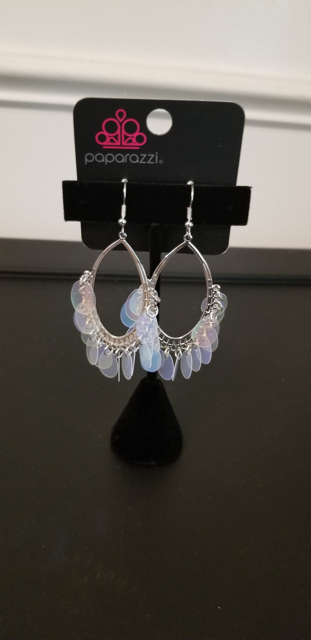 Silver Iridescent Earrings