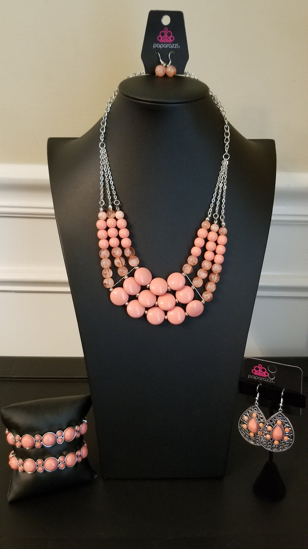 Peach and Silver Four Piece Set